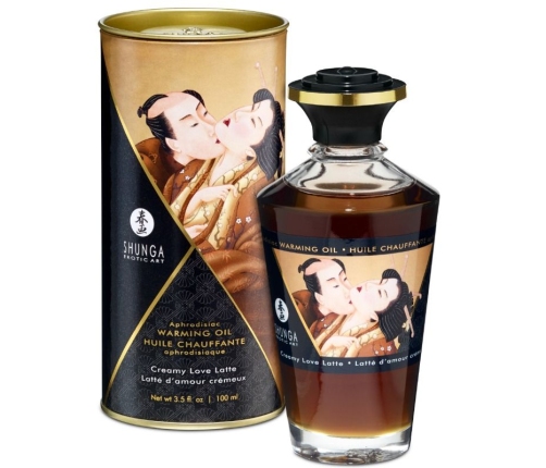 SHUNGA - ACEITE MASAJE EFECTO CALOR SABOR CAFÉ 100 ML