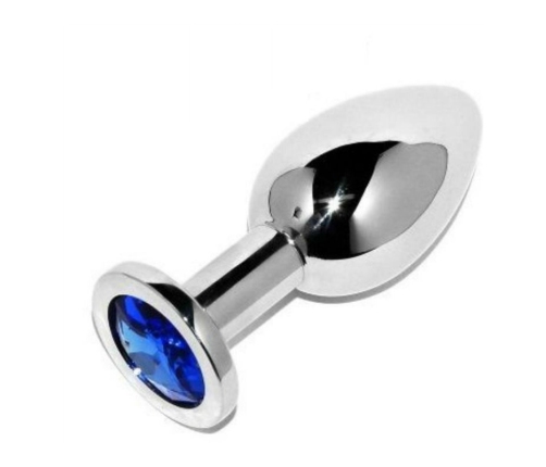 METAL HARD - ANAL PLUG DIAMOND BLUE SMALL 5.71CM