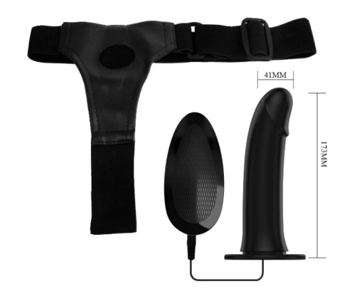 PRETTY LOVE - VITO STRAP ON CON DILDO HUECO Y VIBRACIÓN 17.3 CM