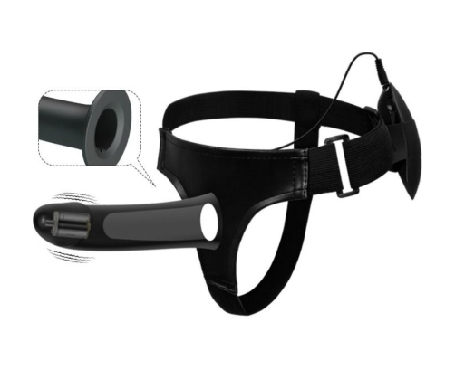 PRETTY LOVE - VITO STRAP ON CON DILDO HUECO Y VIBRACIÓN 17.3 CM