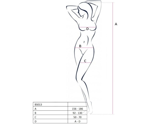 PASSION - WOMAN BS013 RED BODYSTOCKING ONE SIZE