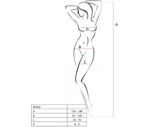 PASSION - WOMAN BS020 WHITE BODYSTOCKING ONE SIZE