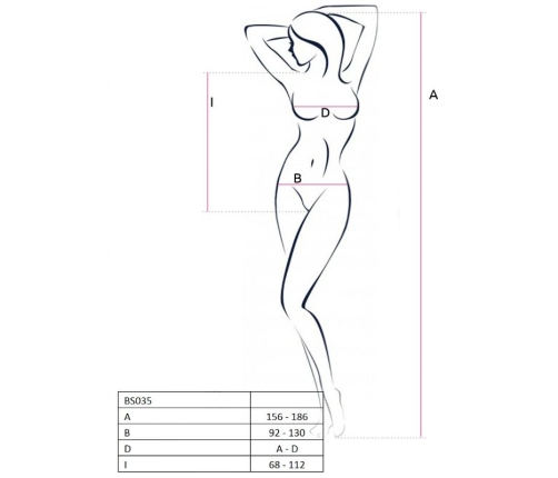 PASSION - WOMAN BS035 BODYSTOCKING BLACK ONE SIZE