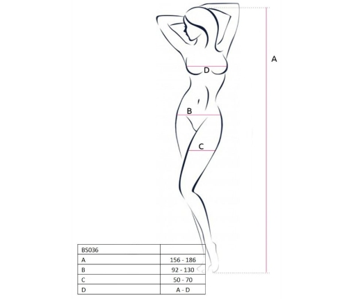 PASSION - WOMAN BS036 WHITE BODYSTOCKING ONE SIZE