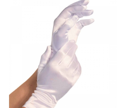 LEG AVENUE - SATIN GLOVES WHITE