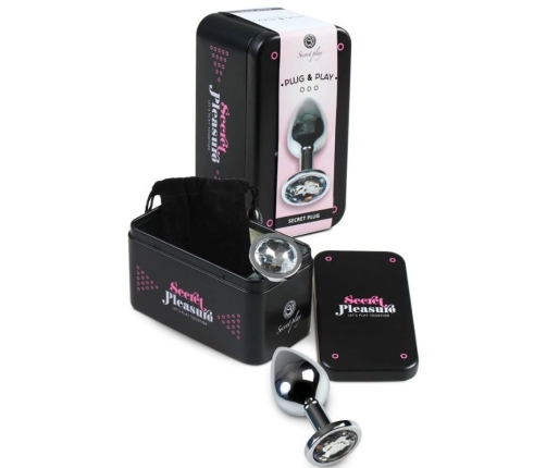 SECRETPLAY - PLUG ANAL TRANSPARENT ALUMINUM 8 CM