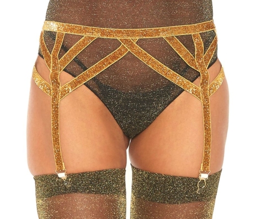 LEG AVENUE - LUREX ELASTIC GARTER BELT ONE SIZE