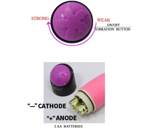 BAILE - COLORFUL SEX REALISTIC VIBRATOR PINK 23 CM