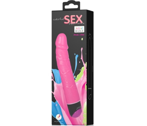 BAILE - COLORFUL SEX REALISTIC VIBRATOR PINK 23 CM