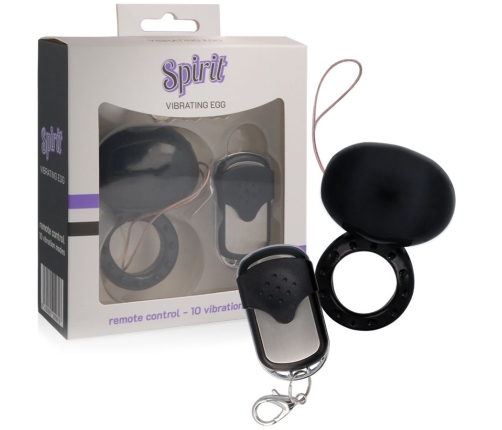 SPIRIT - VIBRATING REMOTE CONTROL COCK RING BLACK
