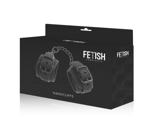 FETISH SUBMISSIVE - VEGAN LEATHER HANDCUFFS WITH NOPRENE LINING