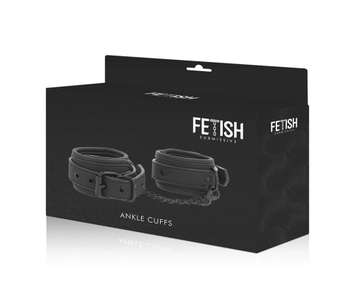 FETISH SUBMISSIVE - VEGAN LEATHER ANKLE CUFFS WITH NOPRENE LINING