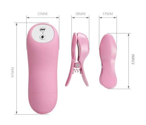 BAILE - ROMANTIC WAVE PINZAS CON VIBRACIÓN Y ELECTROSHOCK