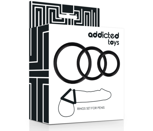 ADDICTED TOYS - RINGS SET FOR PENIS BLACK