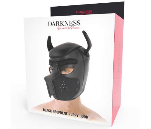 DARKNESS - NEOPRENE DOG MASK WITH REMOVABLE MUZZLE M