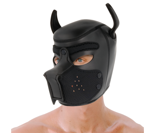 DARKNESS - NEOPRENE DOG MASK WITH REMOVABLE MUZZLE M
