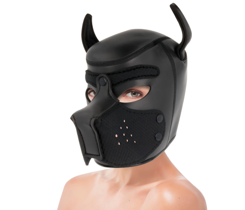 DARKNESS - NEOPRENE DOG MASK WITH REMOVABLE MUZZLE M