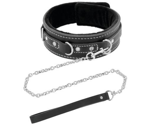 DARKNESS - HIGH QUALITY LEATHER NECKLACE WITH LEASH