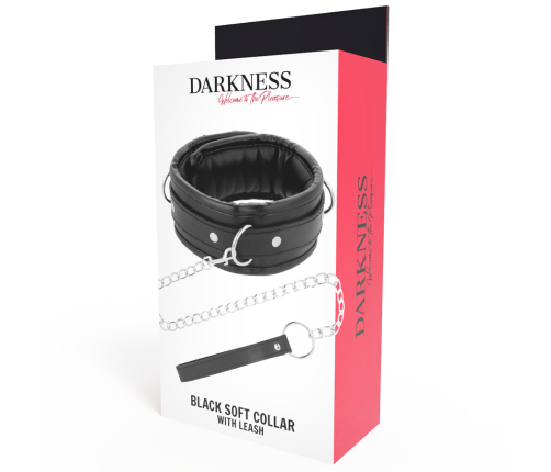 DARKNESS - SOFT LEATHER NECKLACE WITH CHAIN