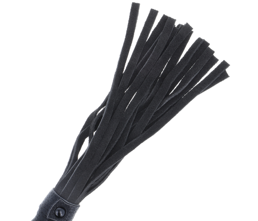 DARKNESS - BLACK BONDAGE WHIP WITH LEATHER HANDLE