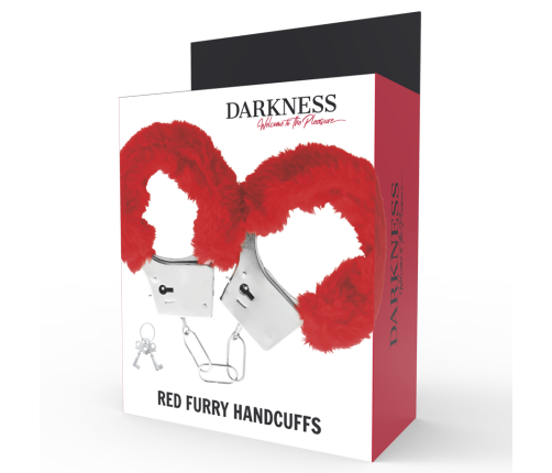 DARKNESS - RED LINED METAL HANDCUFFS