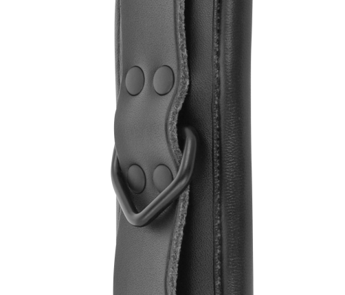 DARKNESS - ADJUSTABLE ANKLE HANDCUFFS BLACK LEATHER