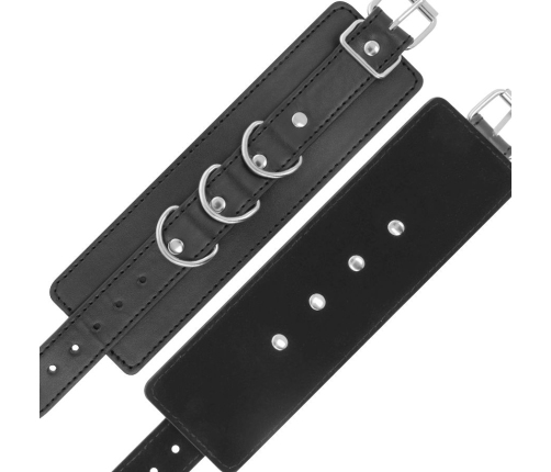 DARKNESS - BLACK ADJUSTABLE LEATHER ANKLE HANDCUFFS