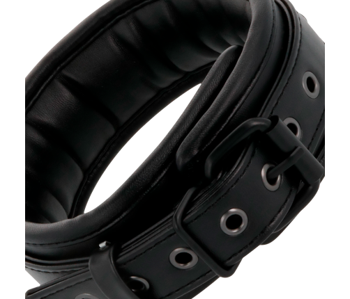 DARKNESS - ESPOSAS Y COLLAR DE CUERO NEGRO