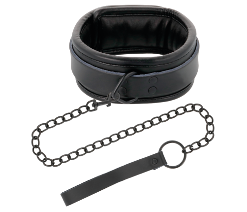 DARKNESS - ESPOSAS Y COLLAR DE CUERO NEGRO