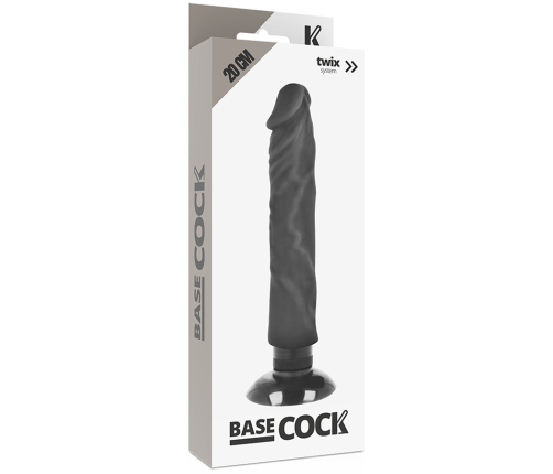 BASECOCK - REALISTIC VIBRATOR 2-1 BLACK 20 CM -O- 4 CM