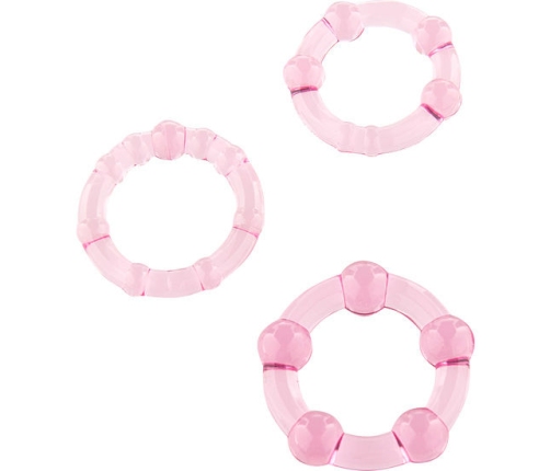 SEVEN CREATIONS - SET OF THREE PINK PENIS RINGS