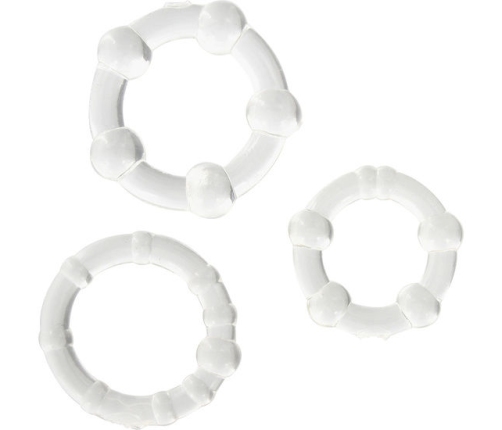 SEVEN CREATIONS - SET OF THREE TRANSPARENT PENIS RINGS