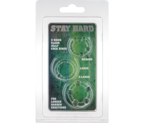 SEVEN CREATIONS - SET OF THREE TRANSPARENT PENIS RINGS