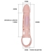 BAILE - FUNDA EXTENSORA PENE CON VIBRACIÓN Y STRAP NATURAL 13.5 CM