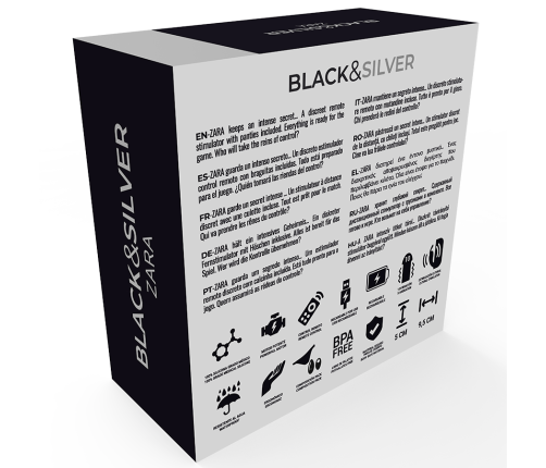 BLACK&SILVER - ZARA REMOTE CONTROL STIMULATOR WITH FREE PANTY