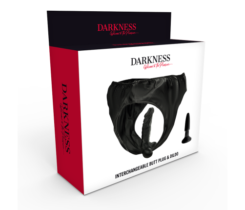 DARKNESS - PANTIES WITH PLUG AND INTERCHANGEABLE DILDO