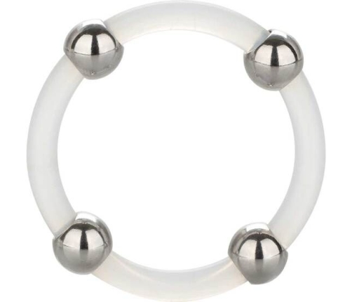 CALEXOTICS - ANILLO DE SILICONA CON CUENTAS DE ACERO TALLA L