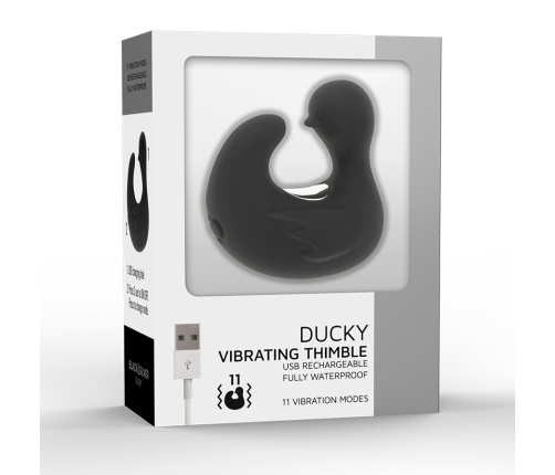 BLACK&SILVER - DUCKYMANIA RECHARGEABLE SILICONE STIMULATING DUCK THIMBLE