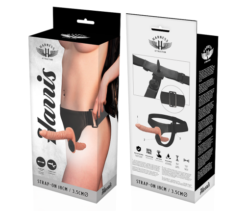 HARNESS ATTRACTION - HARRIS DOUBLE PENETRACI N WITH VIBRATION 18 CM -O- 3.5 CM