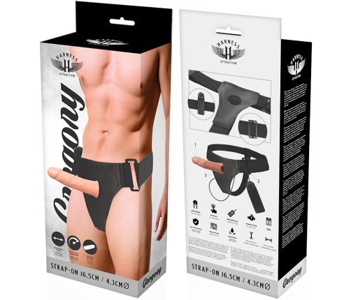 HARNESS ATTRACTION - GREGORY HOLLOW RNES WITH VIBRATOR 16.5 CM -O- 4.3 CM
