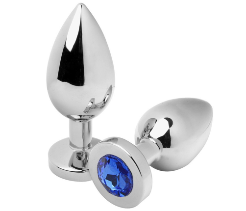 METAL HARD - ANAL PLUG DIAMOND BLUE SMALL 5.71CM