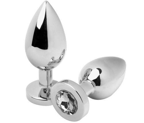 METAL HARD - ANAL PLUG DIAMOND TRANSPARENT MEDIUM 7.62CM