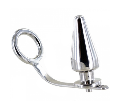 METAL HARD - STEEL RING WITH ANAL PLUG 45 X 45MM