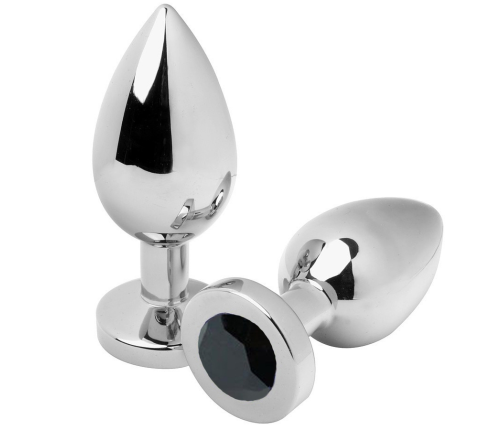 METAL HARD - ANAL PLUG DIAMOND BLACK MEDIUM 7.62CM