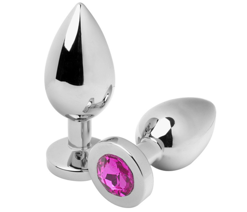 METAL HARD - ANAL PLUG DIAMOND PINK MEDIUM 7.62CM
