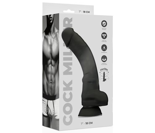 COCK MILLER - DILDO REALISTIC SILICONE DENSITY ARTICULABLE BLACK 18 CM