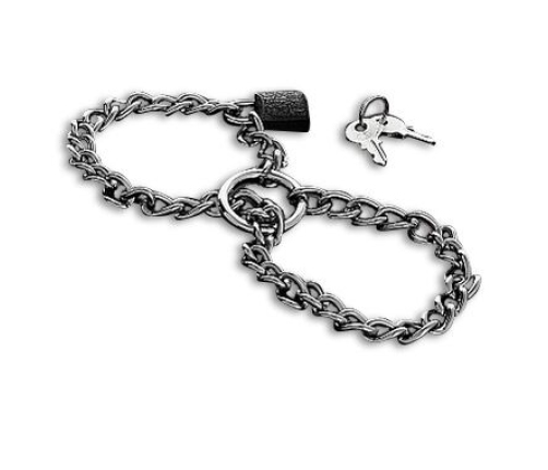 METAL HARD - HANDCUFFS WITH STAINLESS STEEL CHAIN.