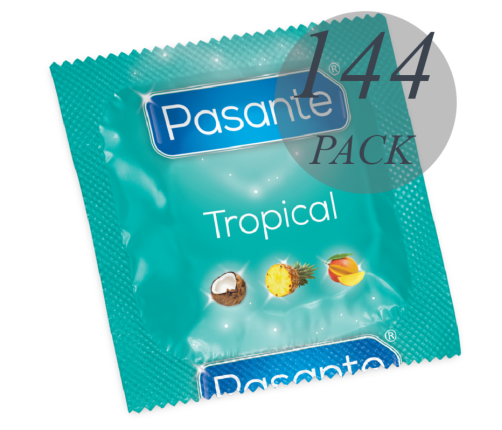 PASANTE - CONDOMS TROPICAL FLAVORS 144 UNITS
