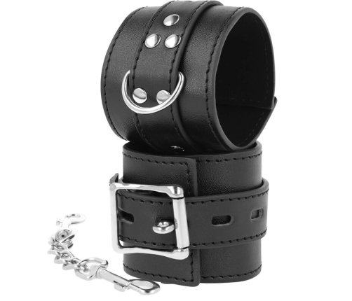 DARKNESS - BLACK LEATHER HANDCUFFS