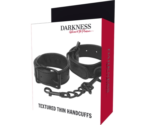 DARKNESS - WIDE THIN TEXTURED HANDCUFFS